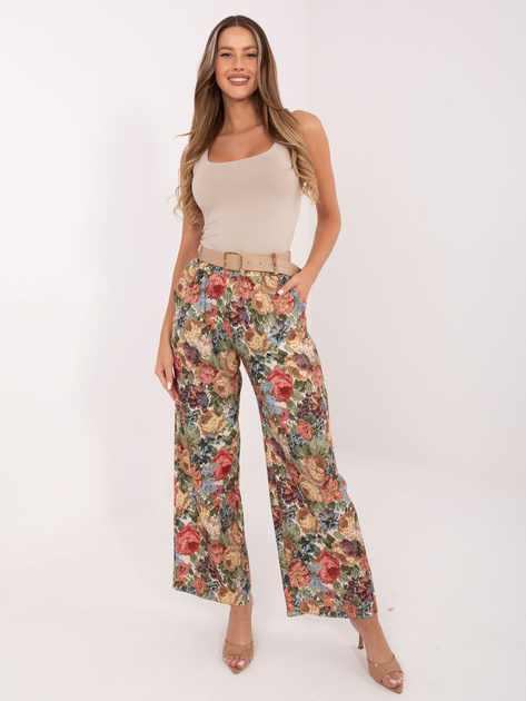 Zielone szerokie spodnie od garnituru RUE PARIS