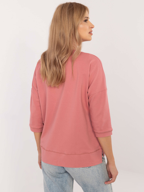 Hurt Brudnoróżowa damska bluzka basic z rękawem 3/4