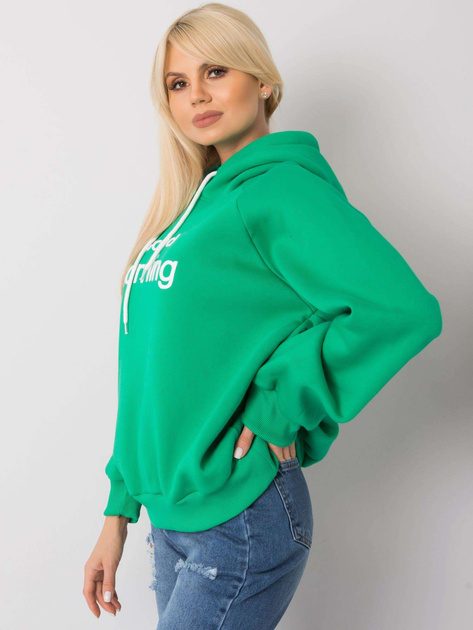 Zielona ocieplana bluza oversize z kapturem Alice