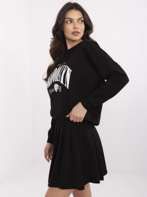 Czarny dresowy komplet z bluzą oversize