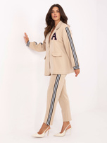 Beżowy damski komplet z literą A RUE PARIS 