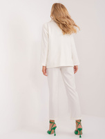 Hurt Ecru dwuczęściowy komplet elegancki z naszywkami