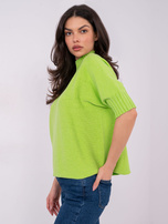 Limonkowy damski sweter z golfem