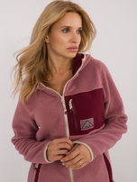 Hurt Brudnoróżowa polarowa bluza damska na suwak SUBLEVEL