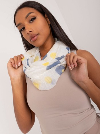 Hurtownia Ecru-żółty damski komin w grochy