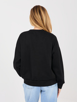 Czarna bluza oversize z nadrukiem RUE PARIS 