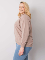 Ciemnobeżowa bluza plus size bez kaptura Harmony