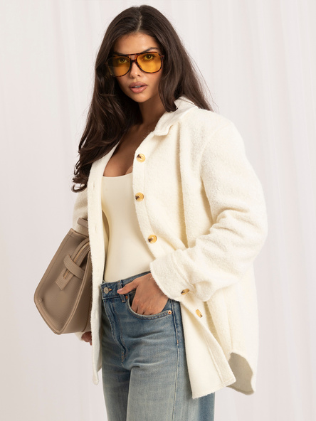 Ecru koszulowa kurtka oversize  RUE PARIS