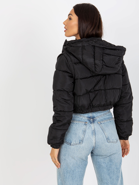 Hurt Czarna krótka kurtka zimowa z odpinanymi rękawami