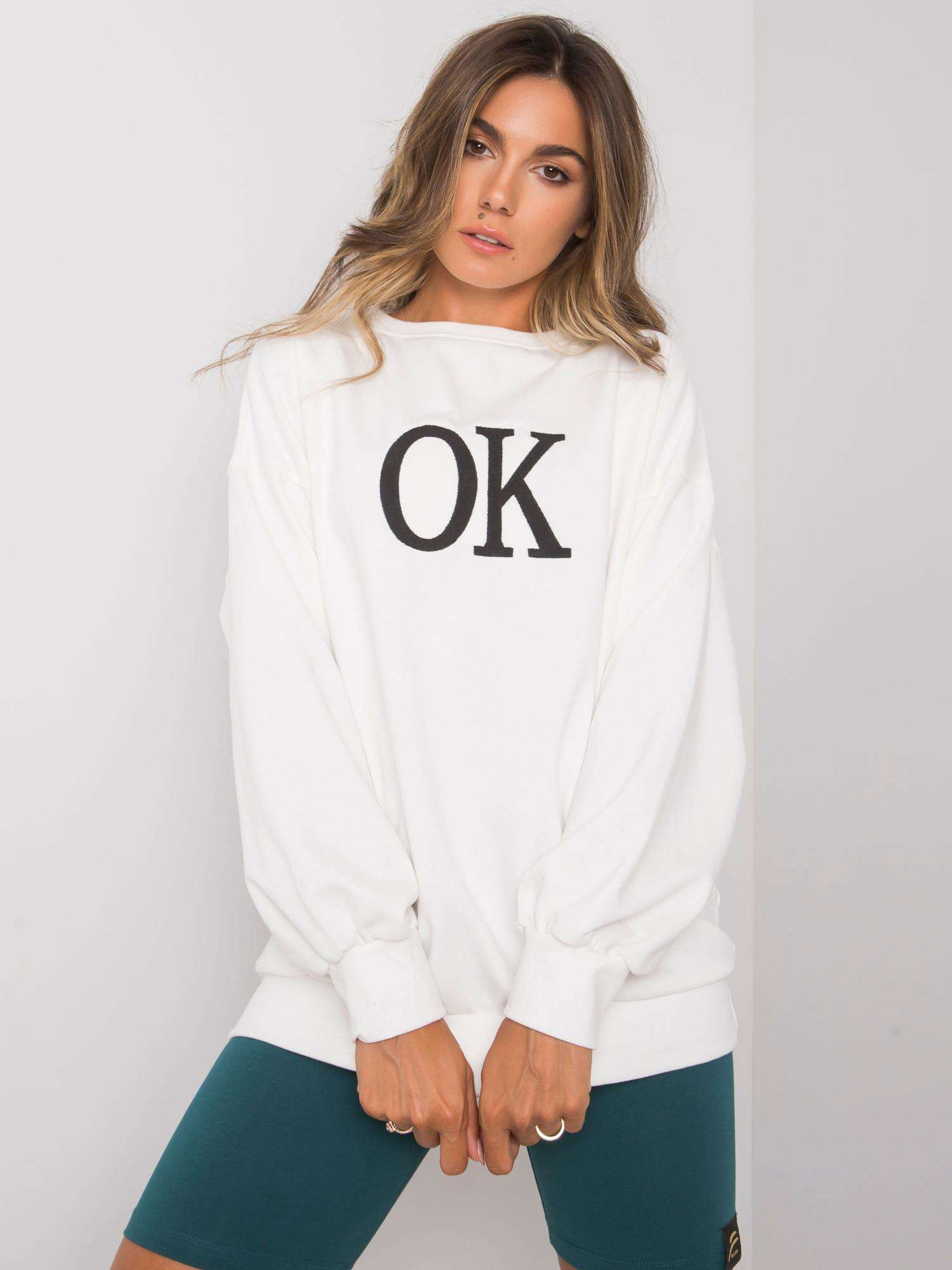 Ecru Sweatshirt ohne Kapuze Angeline.