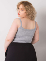 Šedý top plus size na ramínkách Scarlette.