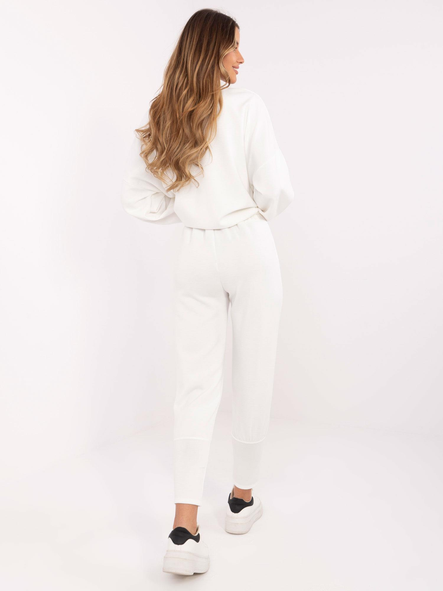Ecru wholesale sweatpants with viscose addition.