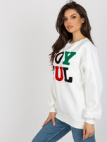 Hurt Ecru dresowa bluza bez kaptura z ociepleniem