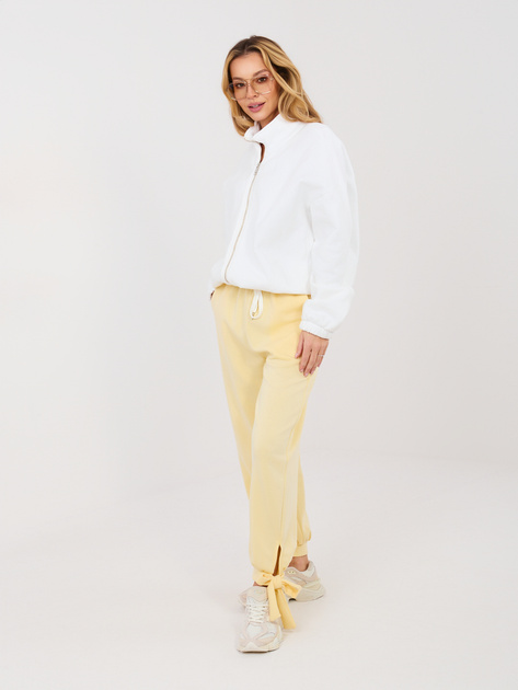 Jasnożółte dresowe spodnie z kieszeniami