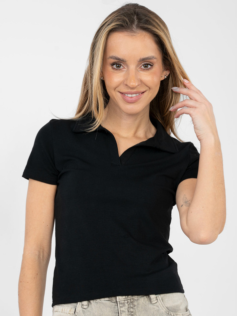 Czarna dopasowana koszulka typu polo