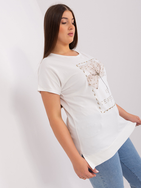 Hurtownia Ecru bluzka damska bawełniana plus size