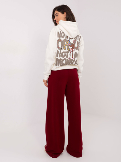 Bordowe spodnie basic z szeroką nogawką