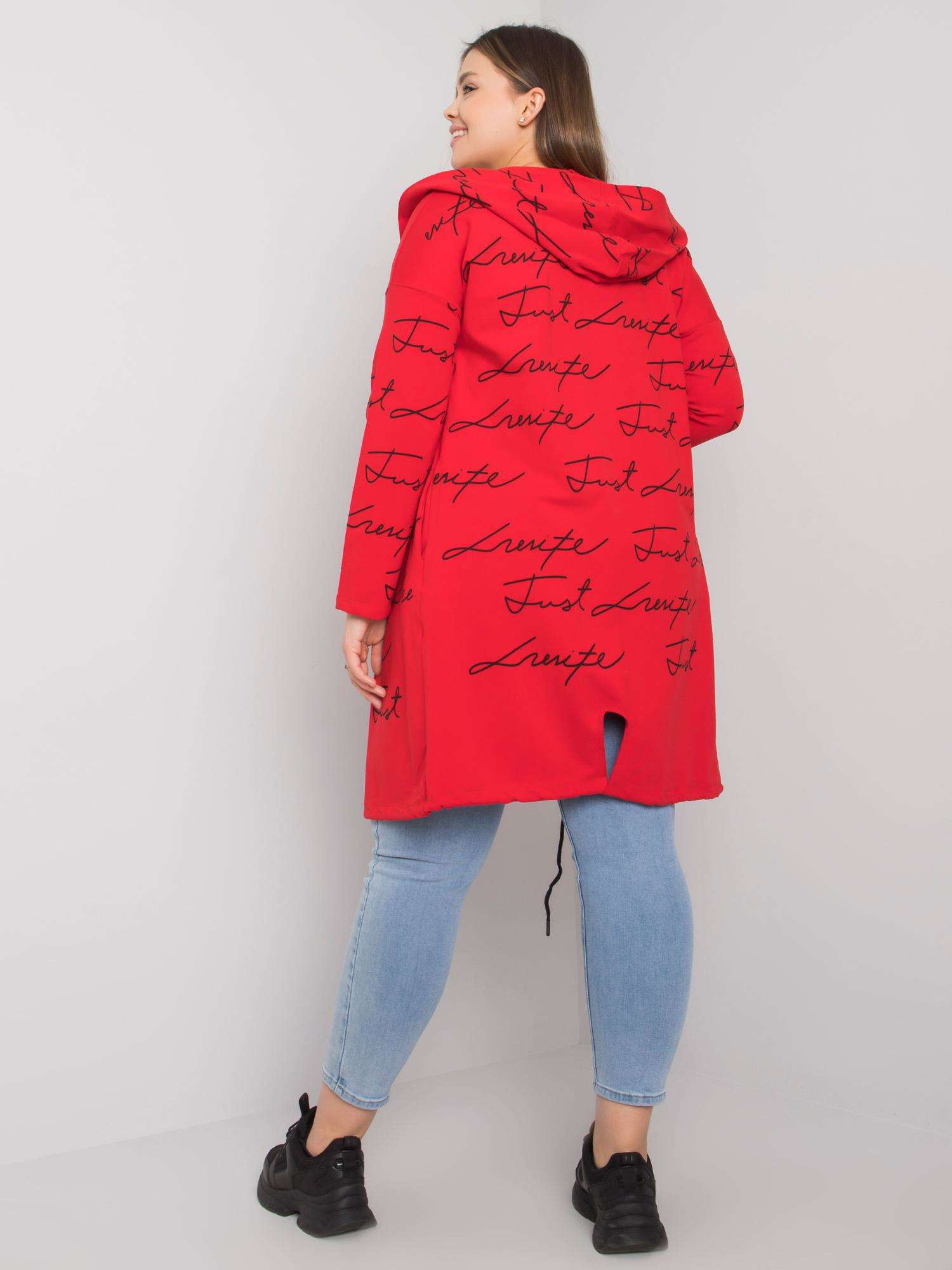 Rote Plus-Size-Überwurf mit Drucken Parma.