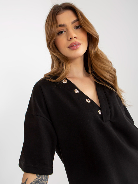 Hurtownia Czarny letni komplet dresowy z szortami