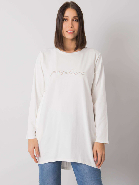 Ecru tunika plus size z napisem Kaylah