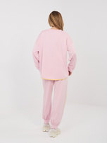 Pastelowy różowy komplet z bluzą oversize RUE PARIS 