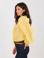 Żółta półprzezroczysta koszula z dekoltem V