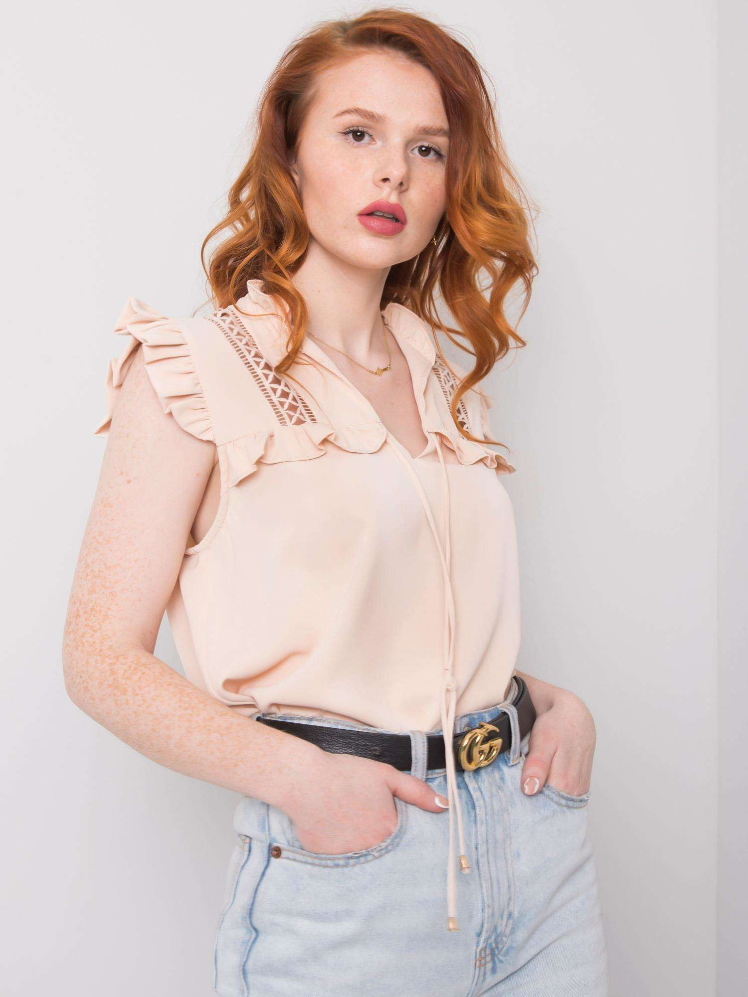 Helle beige Bluse für besondere Anlässe Eira OCH BELLA.