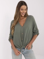 Khaki bawełniana koszula damska z muślinu