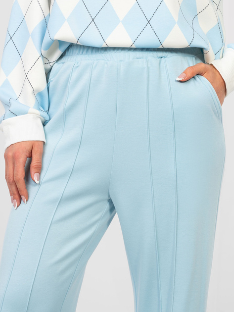 Pastelowe niebieskie spodnie basic wide leg RUE PARIS