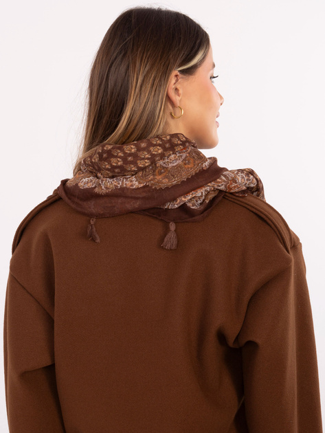 Brązowa damska chusta z wiskozy