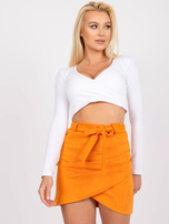 Orange Vercelli Suede Skirt