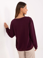 Burgundowa damska bluzka z długim rękawem