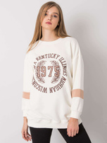 Ecru bluza oversize z nadrukiem Kate
