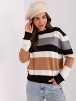 Hurt Jasnobeżowa damska czapka zimowa typu beret