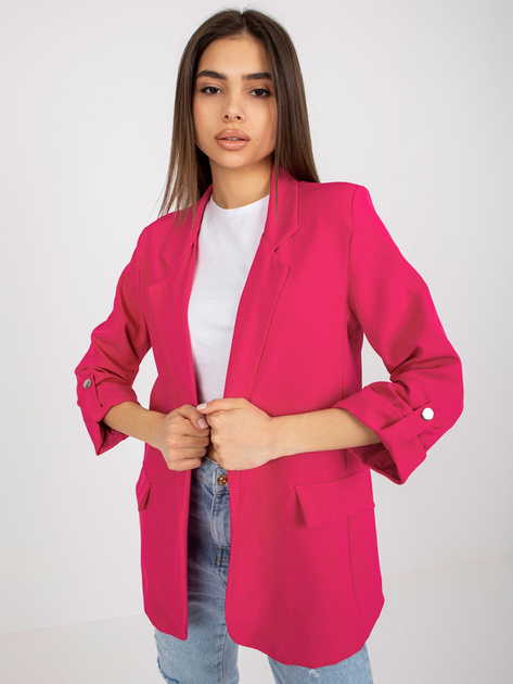 Różowa marynarka z podwijanymi rękawami OCH BELLA