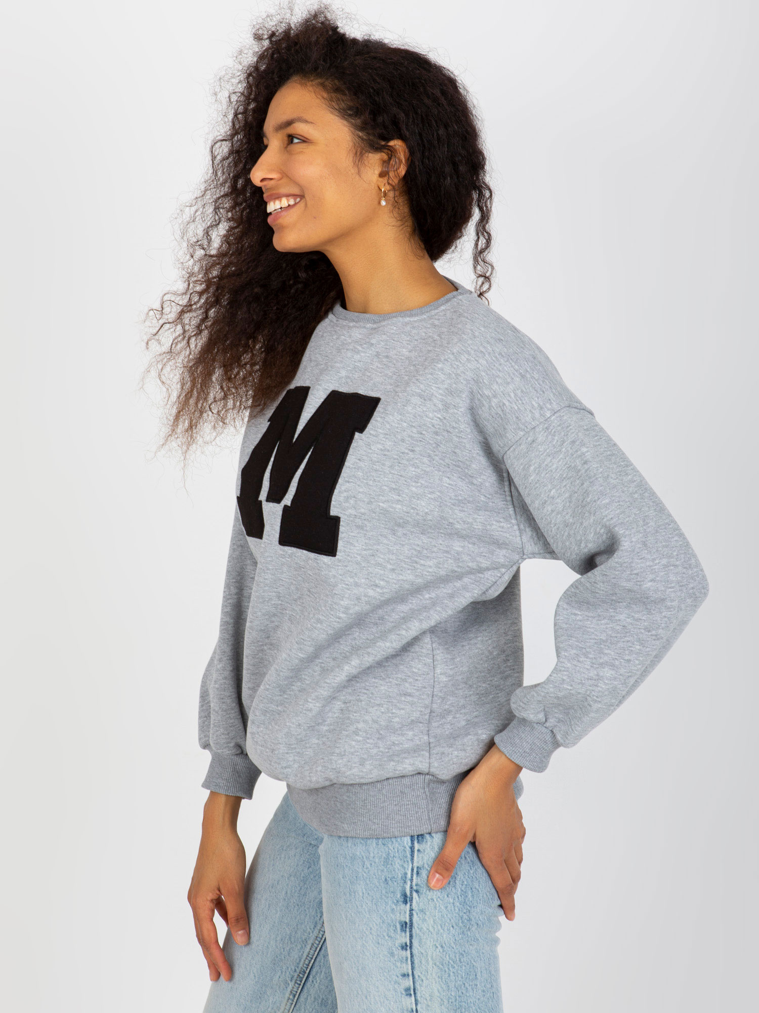 Wholesale Gray Oversized Sweatshirt Without Hood