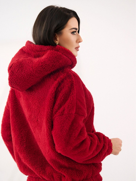 Ciemnoczerwona bluza miś z kapturem