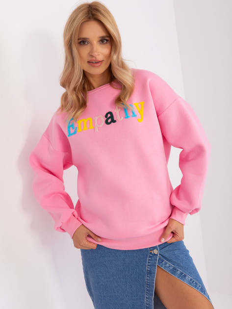 Hurt Różowa bluza bez kaptura o kroju oversize 