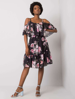 Czarna sukienka w kwiaty Nerissa OCH BELLA