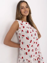 Biała letnia sukienka z falbaną