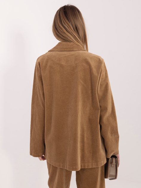 Camelowa jednorzędowa marynarka z sztruksu RUE PARIS