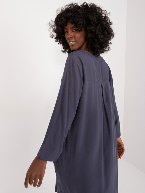 Hurt Granatowa sukienka koszulowa oversize SUBLEVEL