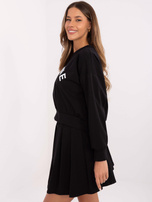 Hurt Czarny komplet ze spódnicą w tenisowym stylu 