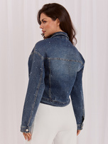 Dark blue denim jacket with decorative studs.