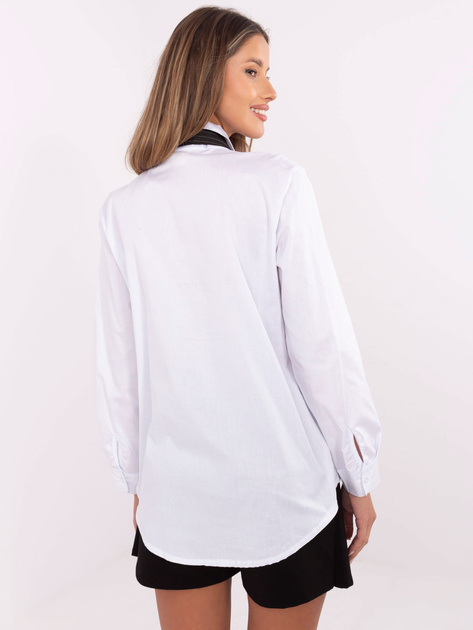 Hurt Biała bawełniana koszula damska z krawatem