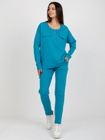 Hurt Niebieski bawełniany komplet casualowy