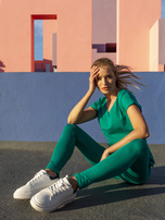 Ciemnozielone legginsy damskie na co dzień Brigitte