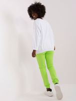 Hurt Ecru-jasnozielony komplet dresowy ze spodniami