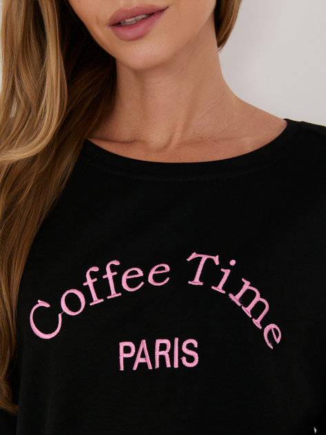 Czarna damska bluza o kroju oversize RUE PARIS