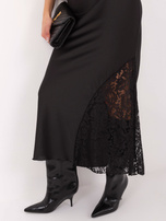 Black satin skirt with lace RUE PARIS.